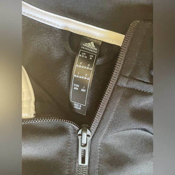 Adidas Primegreen Essentials Warm-Up Slim 3-Stripes Track Jacket, Black, Medium - Picture 7 of 10